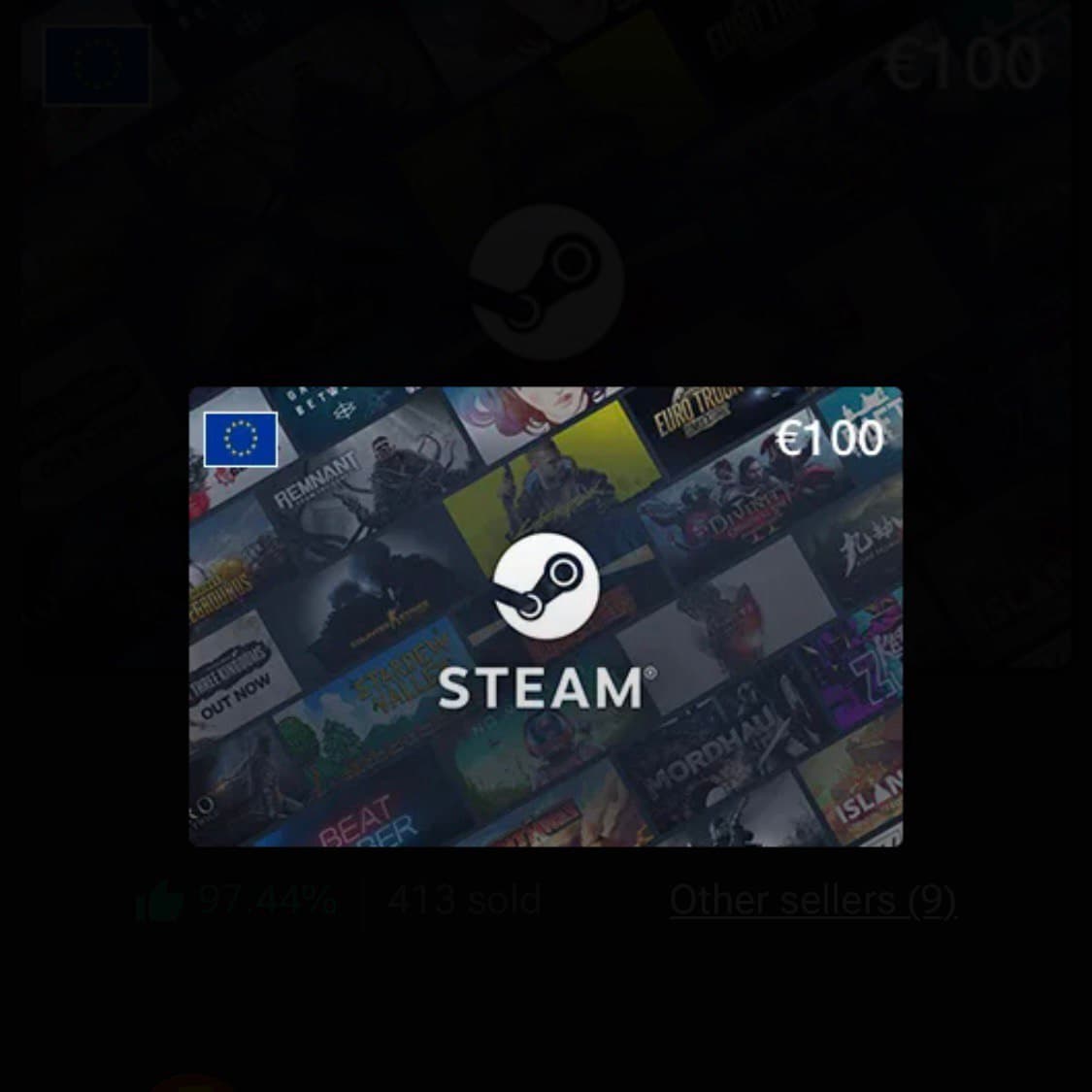 Steam Wallet Code EUR 100 (EU) product image