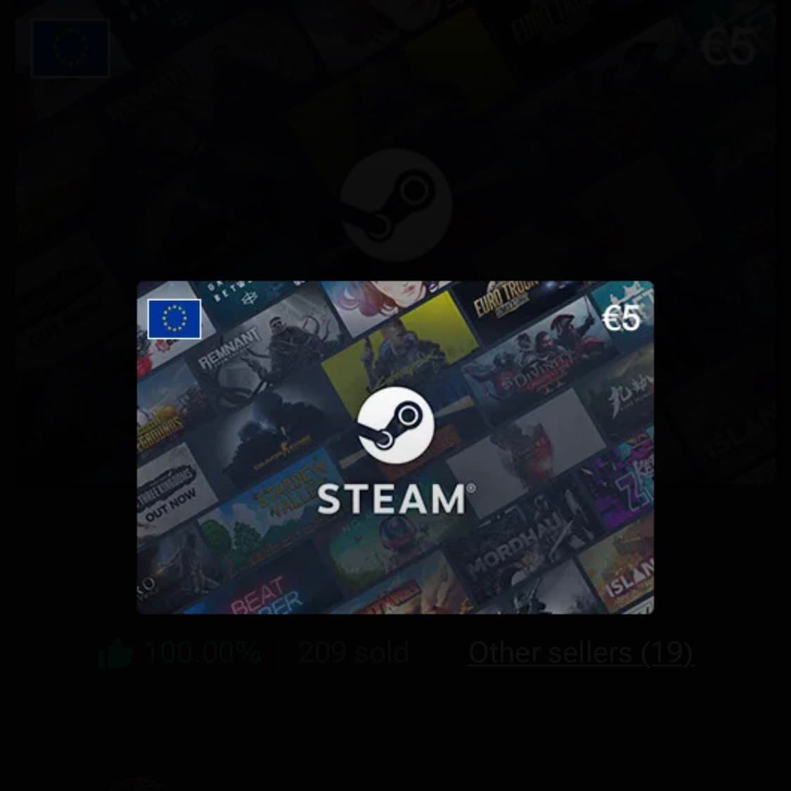 Steam Wallet Code EUR 5 (EU) product image