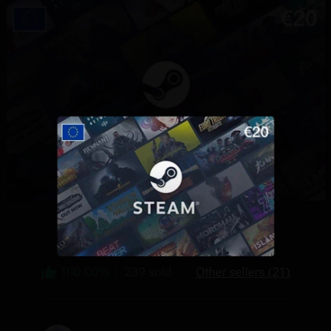 Steam Wallet Code EUR 20 (EU) product image