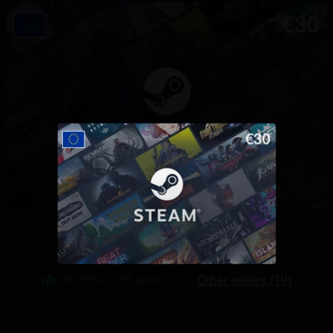 Steam Wallet Code EUR 30 (EU) product image
