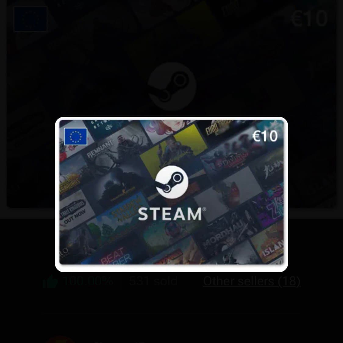 Steam Wallet Code EUR 10 (EU) product image
