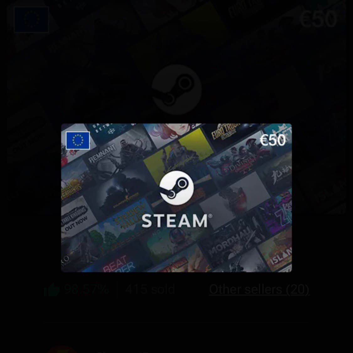 Steam Wallet Code EUR 50 (EU) product image